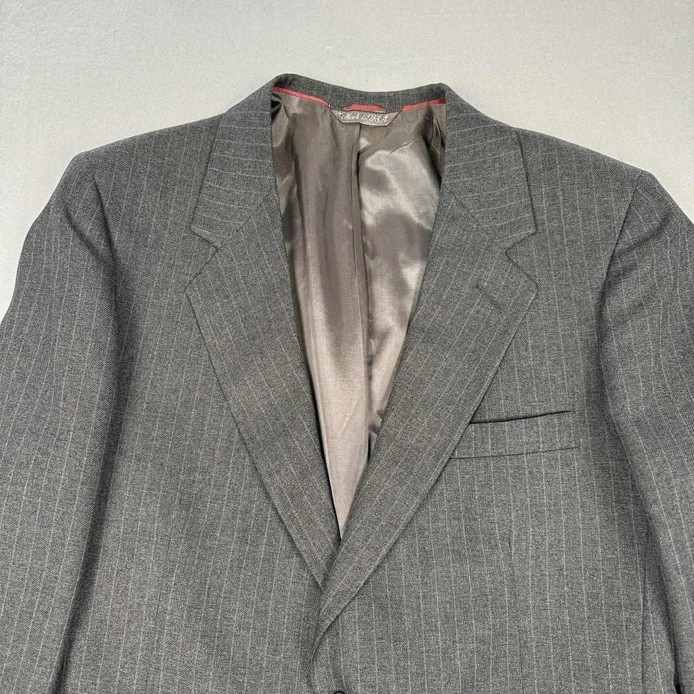 Vintage Levi's Men's 42R Suit Coat Action Business Class Jacket Gray Striped USA